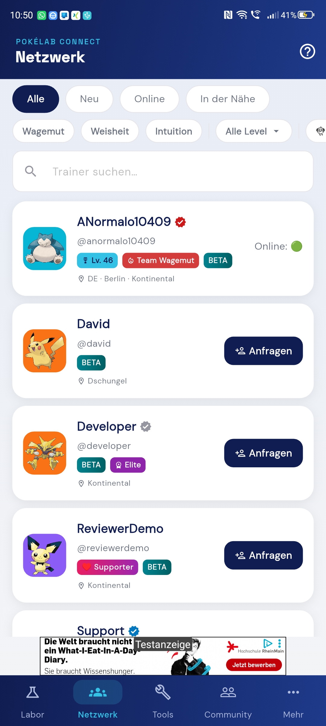 Trainer Netzwerk